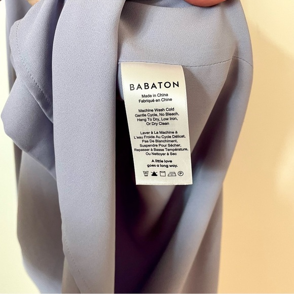 Aritzia Babaton Morris Blouse V Neck Light Purple - Picture 3 of 7